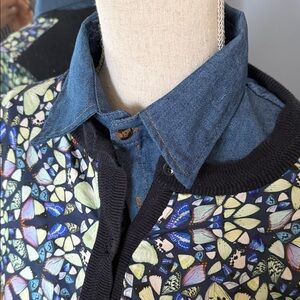 NWT Denim false collar